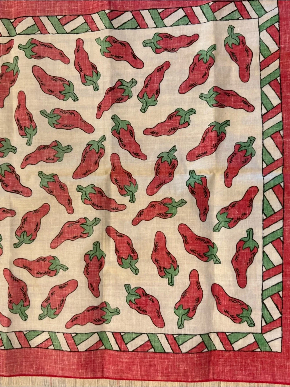 Festive Vintage Have-a-Hank Red Chili Pepper Holiday Bandana